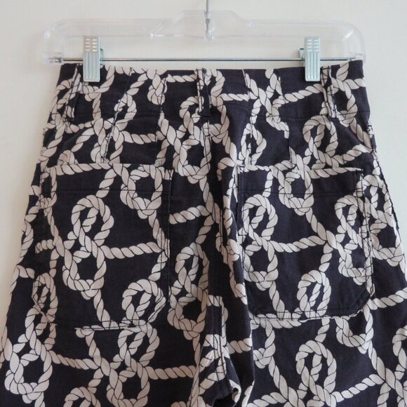 ANTHROPOLOGIE MAEVE The Colette Nautical Rope Wide Leg Cropped Linen Blend Pants - Picture 13 of 16